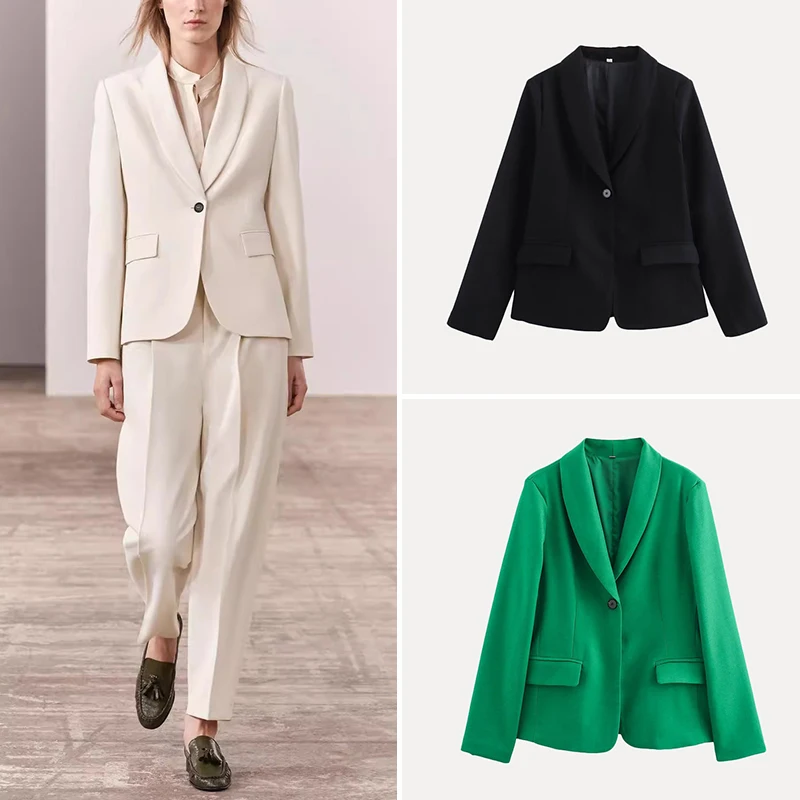 بدلة نسائية عصرية بأربعة ألوان Jaet Ele Dr Sle Long Sve مناسبة للتنقل وتصميم مستقيم مقطوع واحد...