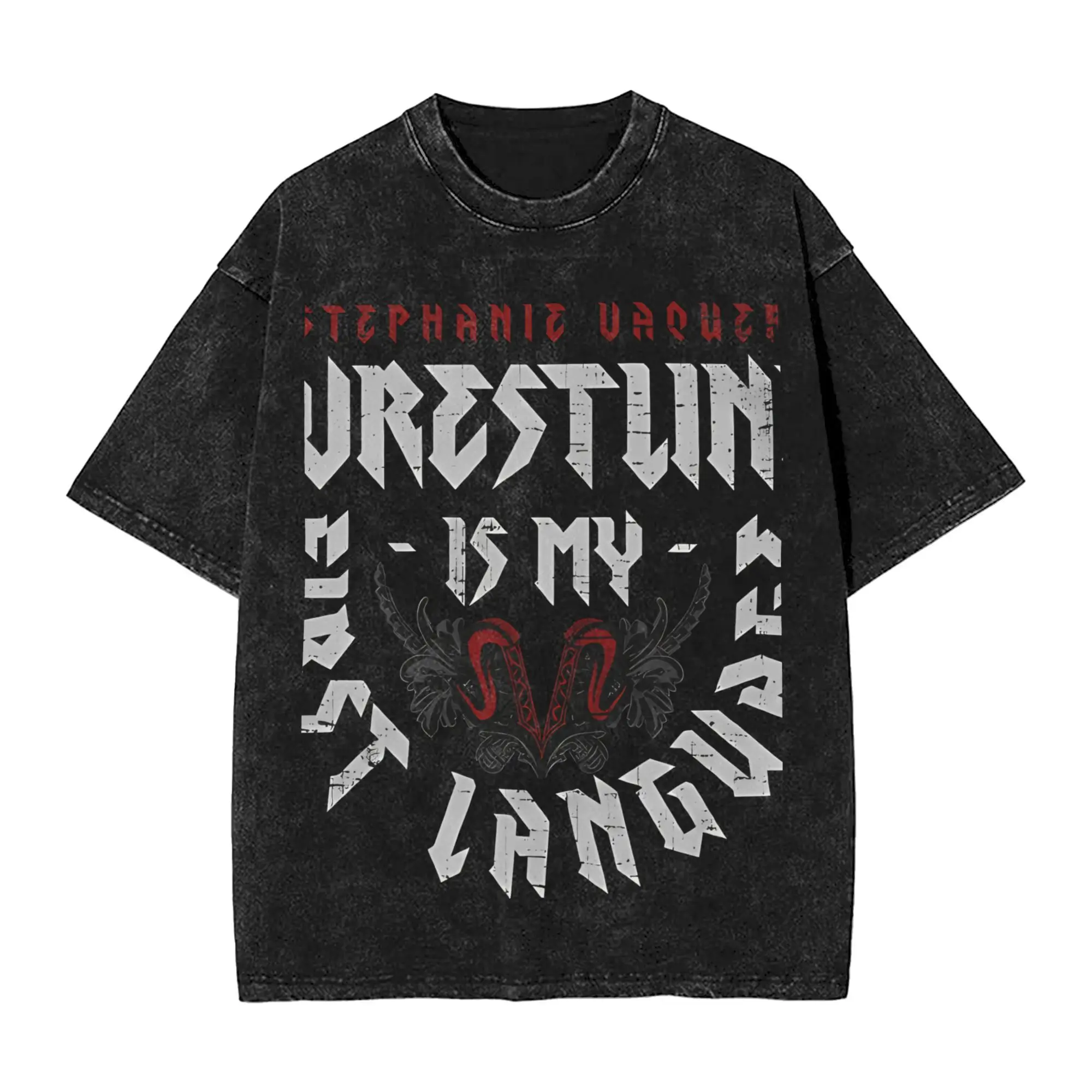 สเตฟานี วาเกอร์มวยปล้ำ T เสื้อผู้ชายผ้าฝ้าย 100% แฟชั่นสำหรับชายเสื้อยืดคอกลมเสื้อ TEE เสื้อแขนสั้นเสื้อผ้า