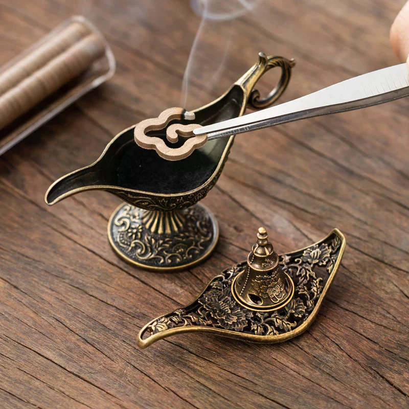 Arabic Incense Burner Antique Style Metal Incense Burner Scented Unscented Candle Holder Home Decor Gift Tea Ceremony Ornaments