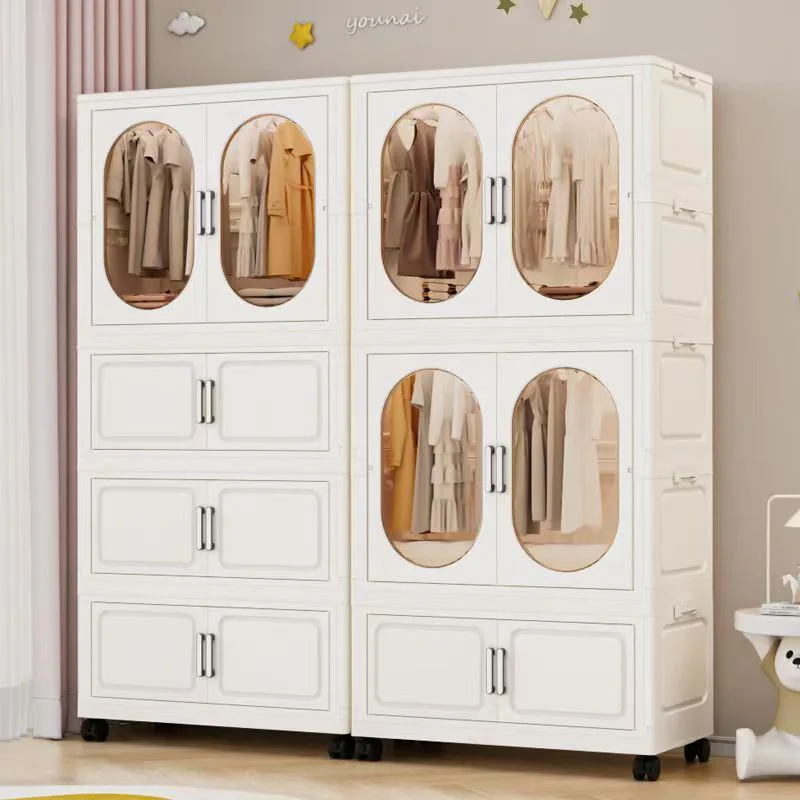 

Baby Plastic Multi-Layer Storage Cabinet Easy-to-Assemble No-Install Simple Wardrobe for Children's Snack Organization Solution