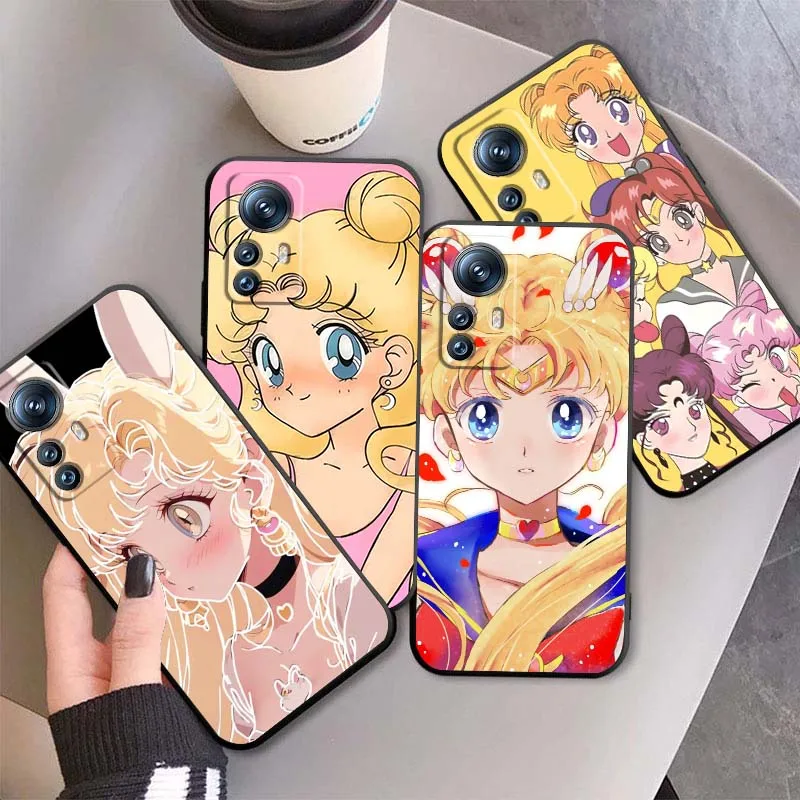 

Anime S-Sailors M-Moons Cute For Xiaomi Mi 15 14 13 13T 12 12T 12S 11 11i 11T Pro Ultra Lite 5G Black Soft Cover Phone Case