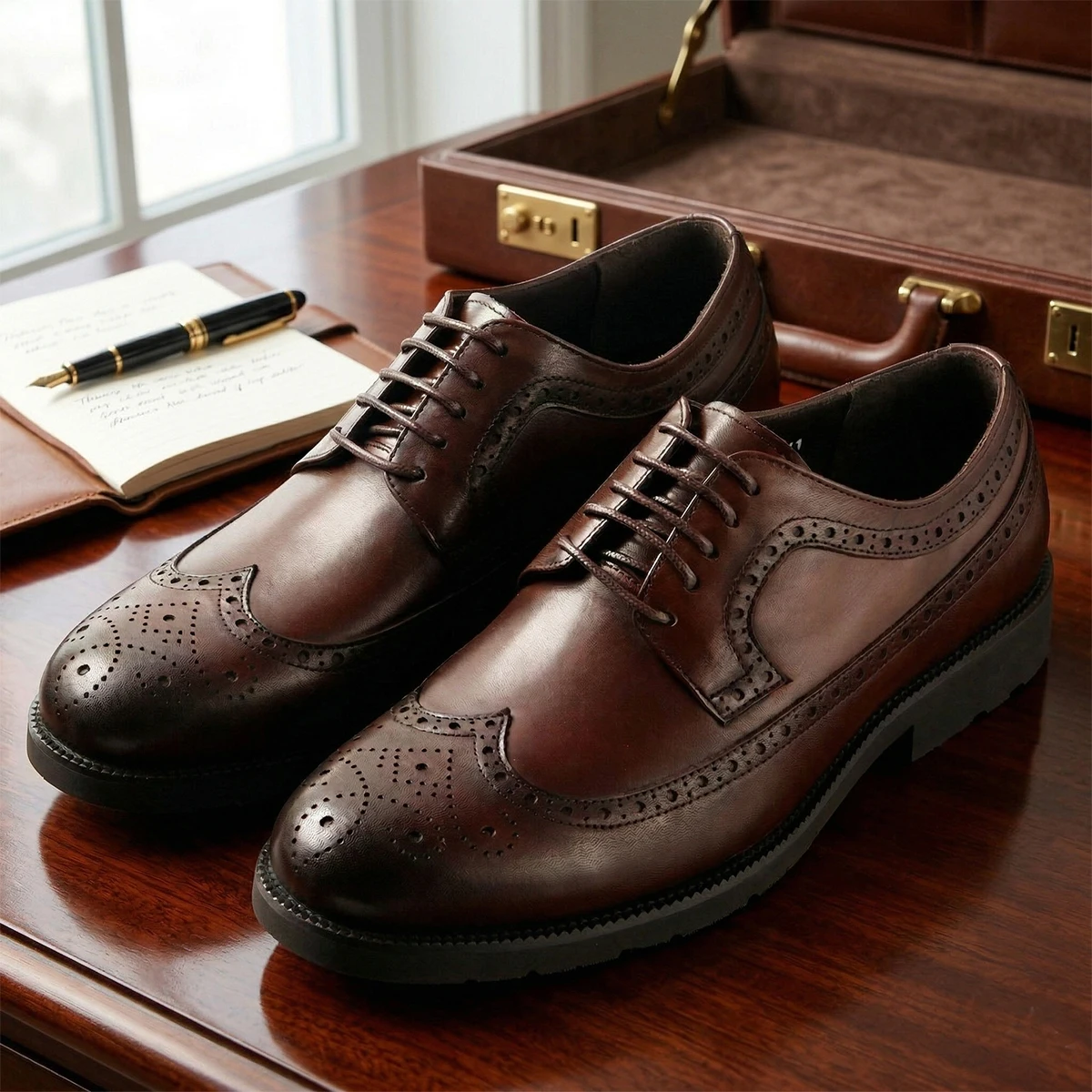

Мужские туфли-броги дерби из натуральной кожи для деловых встреч и торжественных мероприятий