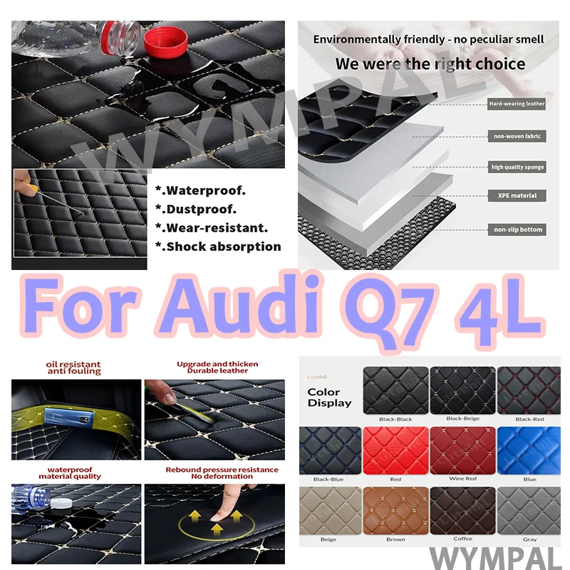 

Luxury Custom Automotive Car Floor Mats For Audi Q7 4L 2006 2007 2008 2009 2010 Auto Leather Men Women Car Mats Full Coverage