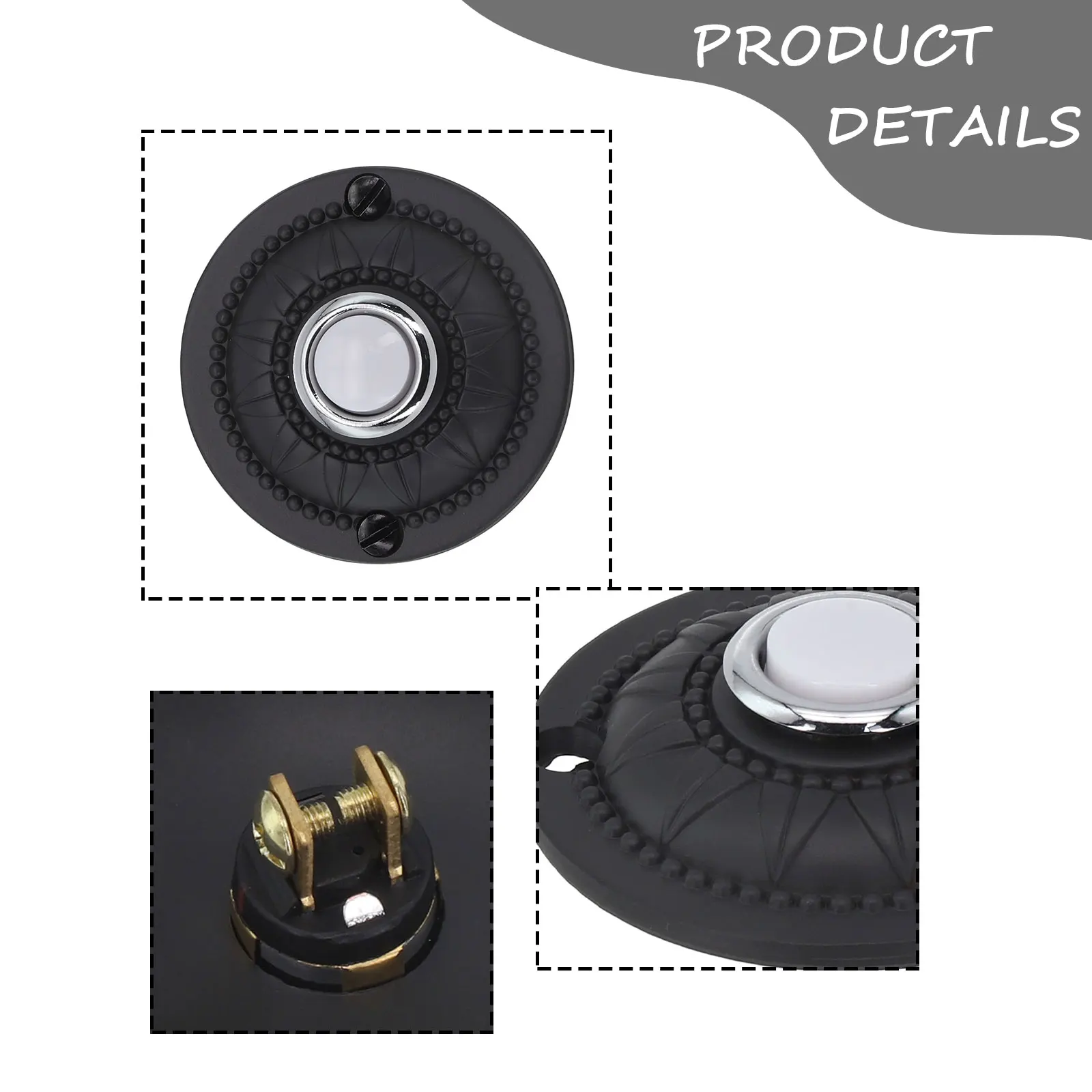 Waterproof Round Iron Wired Doorbell Button with Continuous Illumination Feature for Enhanced Accessory Functionality