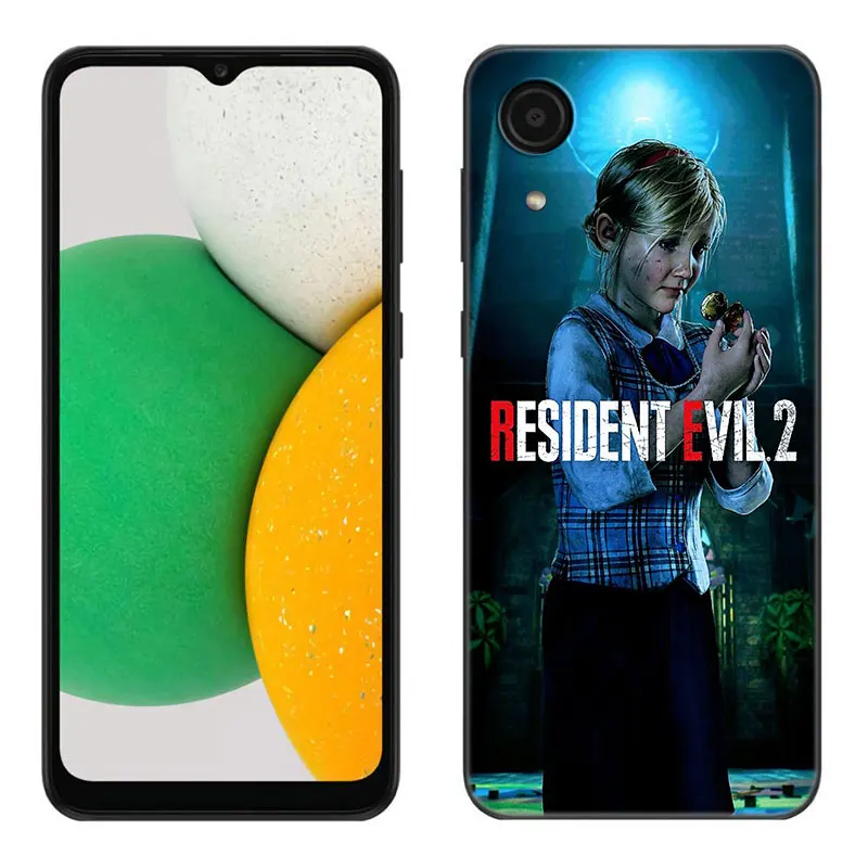 R-RESIDENT GAME EVILS Black Phone Case For Samsung Galaxy A01 A03 Core A04 A10 E A02 A05 A20 A21 A30 A50 S A6 A8 Plus A7 A9 2018