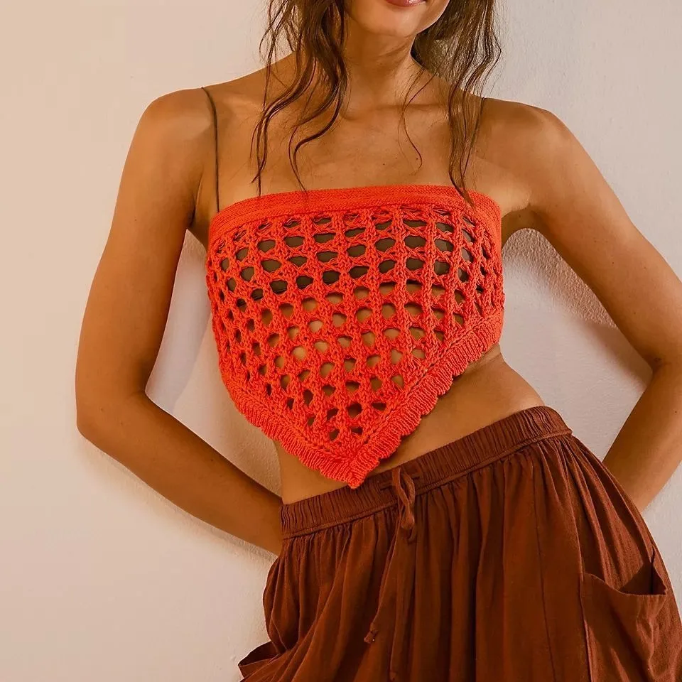 2024 costume da bagno bikini da spiaggia lavorato a maglia sexy tinta unita da donna con cinturino nuovo estivo 2024