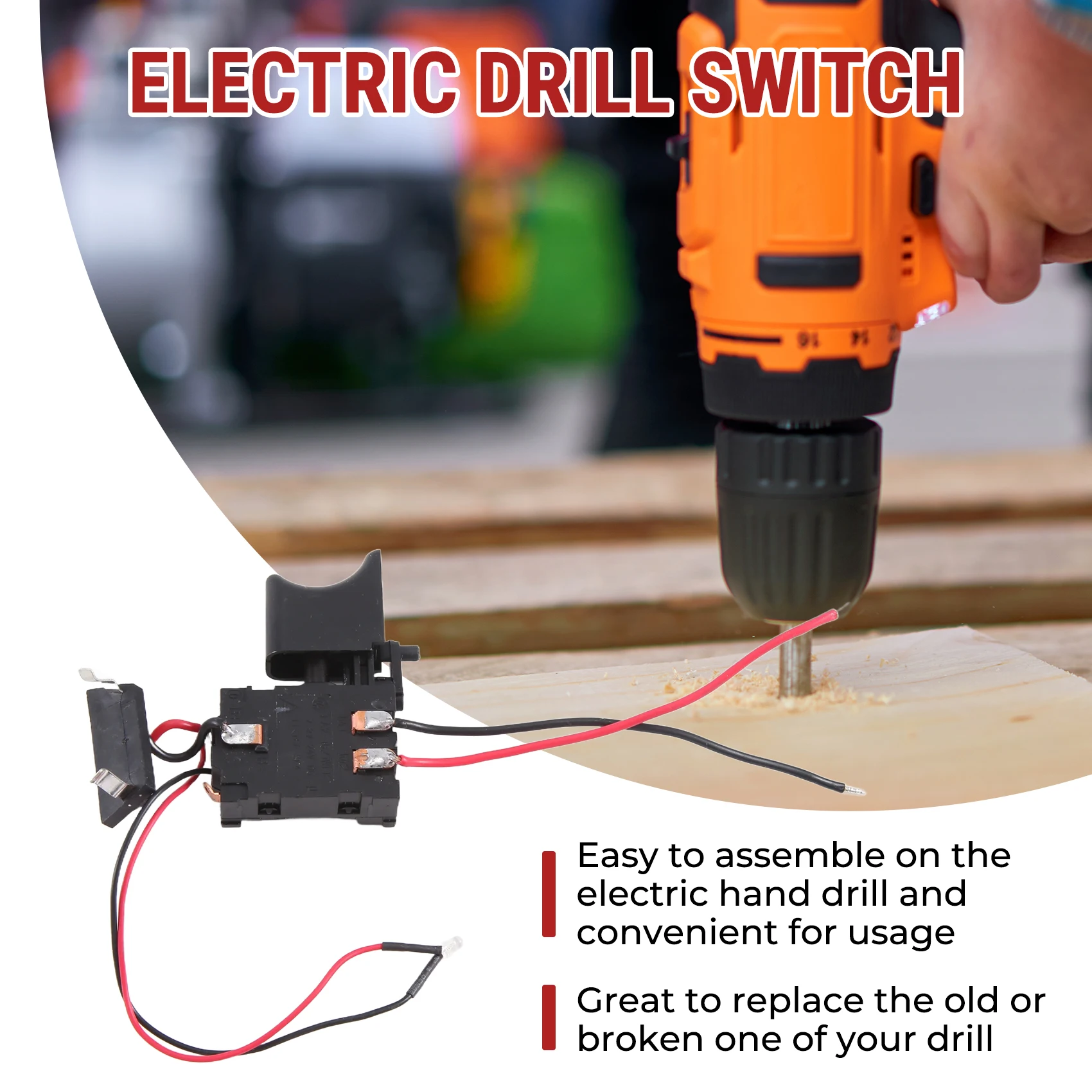 ABFKL 7.2 فولت-24 فولت الحفر سرعة تحكم الحفر التبديل بطارية ليثيوم مثقاب لاسلكي التحكم في سرعة الزناد التبديل مع الضوء #3