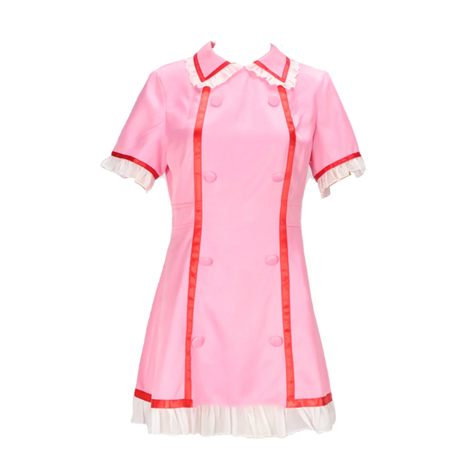 2025 Costume de Cosplay d'infermiera, robe rose pour femmes, tenue d'halloween con chapeau d'infirmiera