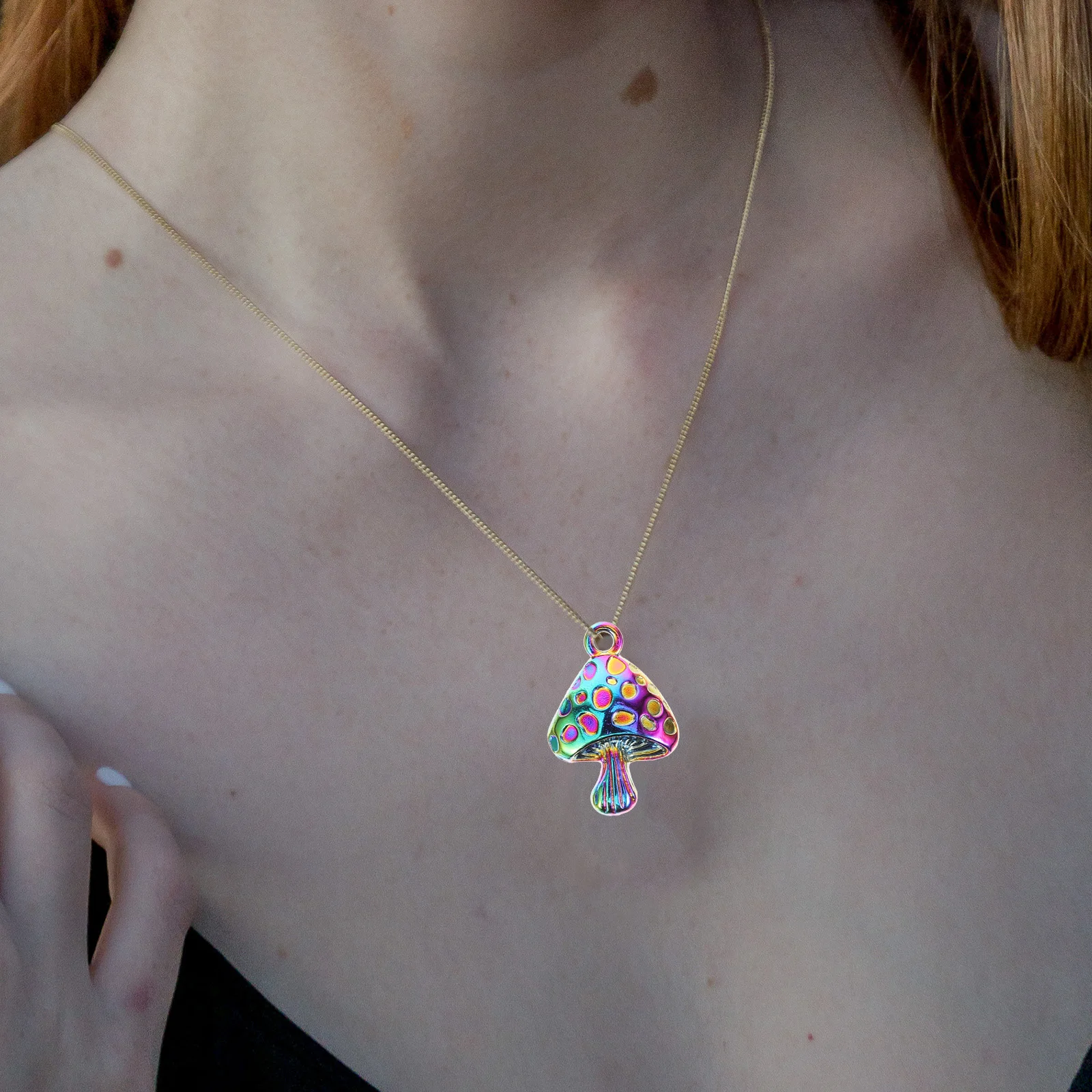 

10 Pcs Colorful Mushroom Pendant Necklace Charms Earrings Dangle Earings Accessories for Women Fine