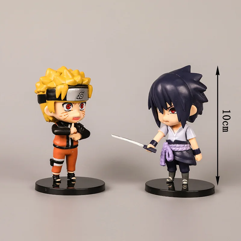 6 PCS  Genuine Naruto Anime Figures Mini Q Version Kawaii Toys Kids Gift Toys Model Toys For Children Fnaf Baby Anime Ornamento