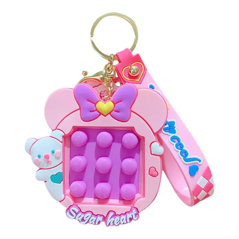 

Bubble Key Chain Cartoon Silicone Pinch Toys Key Ring Pinch Toy Stress Relief Keyring Charm Keychains Pendant For Bag Backpack