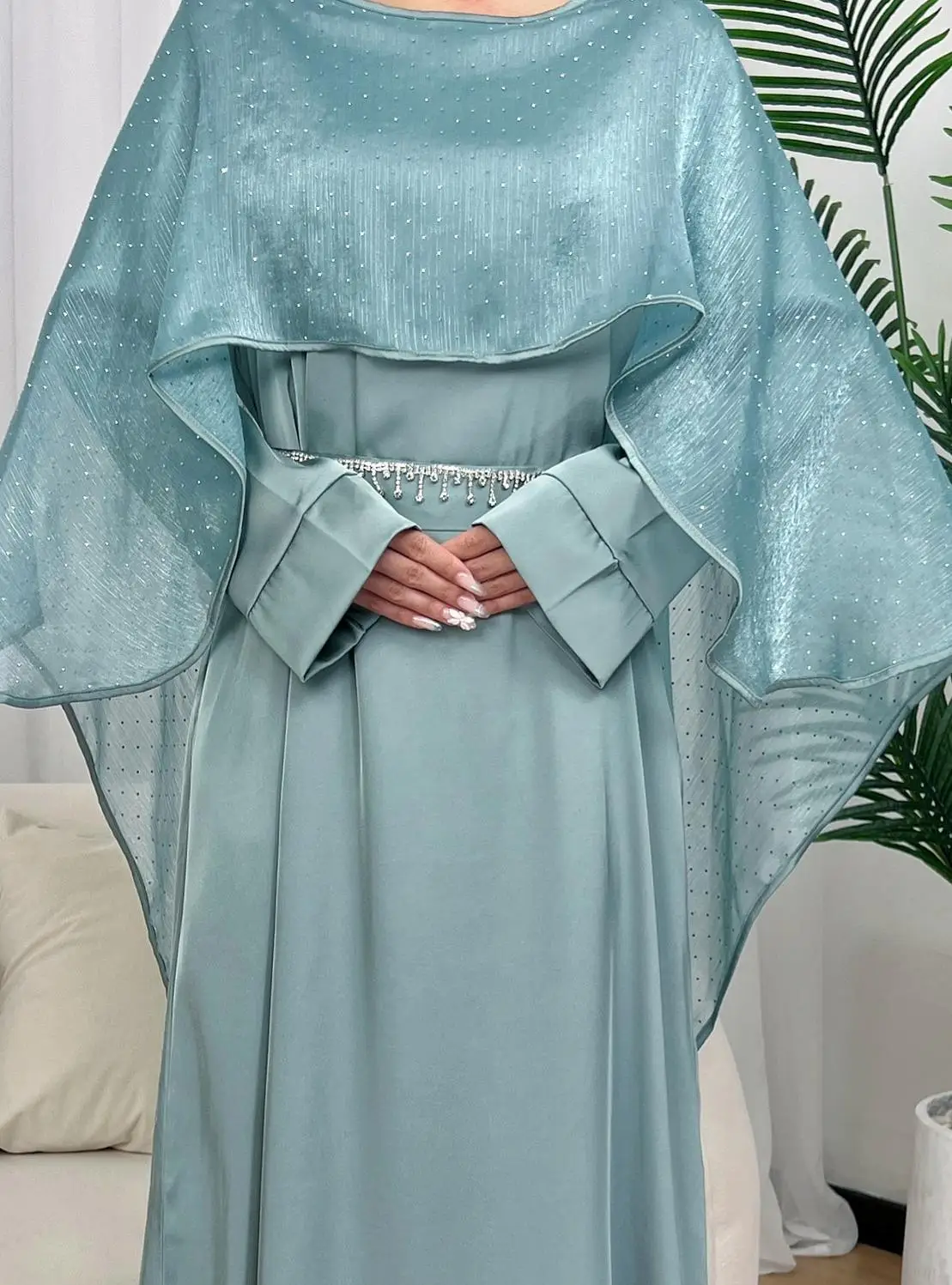 Eid Dubai Abayas for Women Muslim Cape Dress Evening Party Gown Turkey Kaftan Ramadan Islam Clothing Femme Musulmane Vestidos