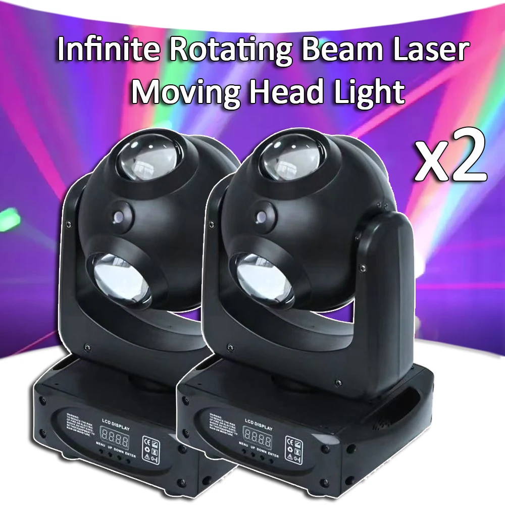 

2Pcs/Lot 80W LED Mini Moving Head Ball Laser Beam Strobe Moving Heads DMX infinite Rotation LED Disco DJ Party Ball lighting