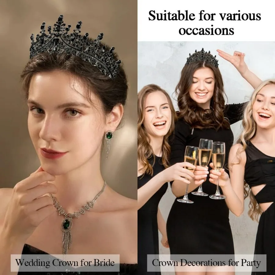 Barocke Strass-Geburtstagsköniginnen-Schärpe mit Krone, Tiara und Stirnband, Geburtstags-Schärpe mit Anstecknadel, Happy Birthday Party Dekoration – Detail 5