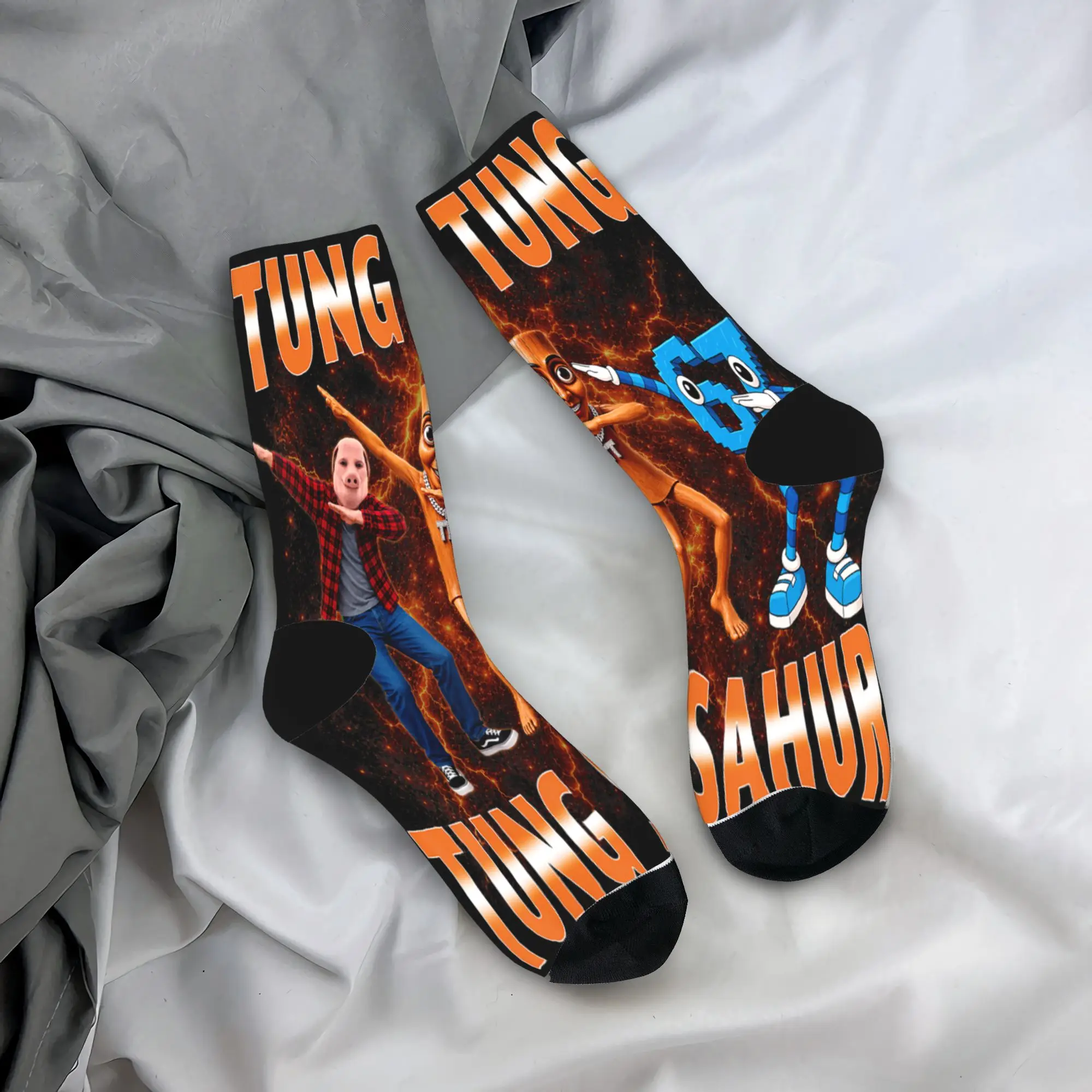 Tung Sahur John Pork is Calling Ke Mun San Dance 67 Meme Socks  Vintage Stockings Autumn Anti Women Men Socks Skateboard Socks