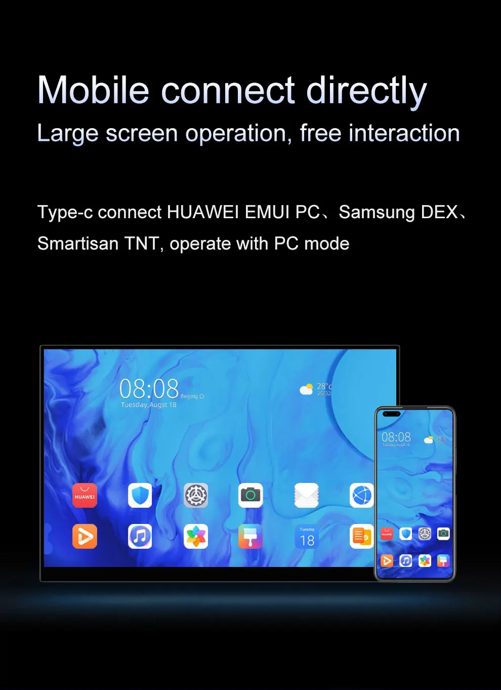 15,6 inch 1080p Touchscreen IPS Tragbare Monitor mit HDR USB-C HDMI-Kompatibel für Mobile Laptop Xbox PS4/5 schalter Metall Shell – Detail 4