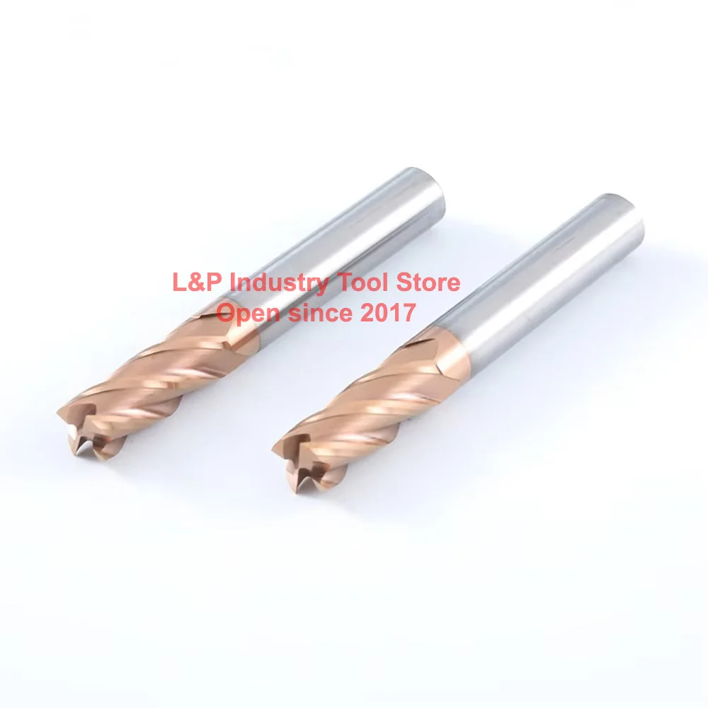 HRC60 เครื่อง CNC Milling CUTTER 4 สี่ฟันขลุ่ยใบมีดคาร์ไบด์ FLAT End Mill Shank Router เจาะโลหะ Bits เครื่องกลึงอุปกรณ์เสริม