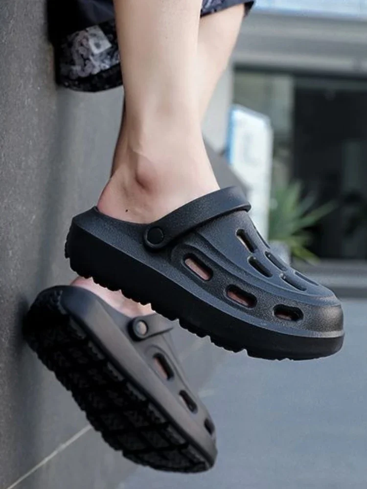 

Мужская обувь на платформе с отверстиями. Купить роскошные H. 2025 стилей. Нескользящие новые поступления. Ева. Японские стильные повседневные мужские сандалии.