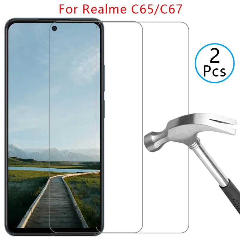 Funda de teléfono para Realme C65 C67, cristal templado para Realme C67 C 65 67 65C 67C 4G 5G, cubierta trasera Realme C65