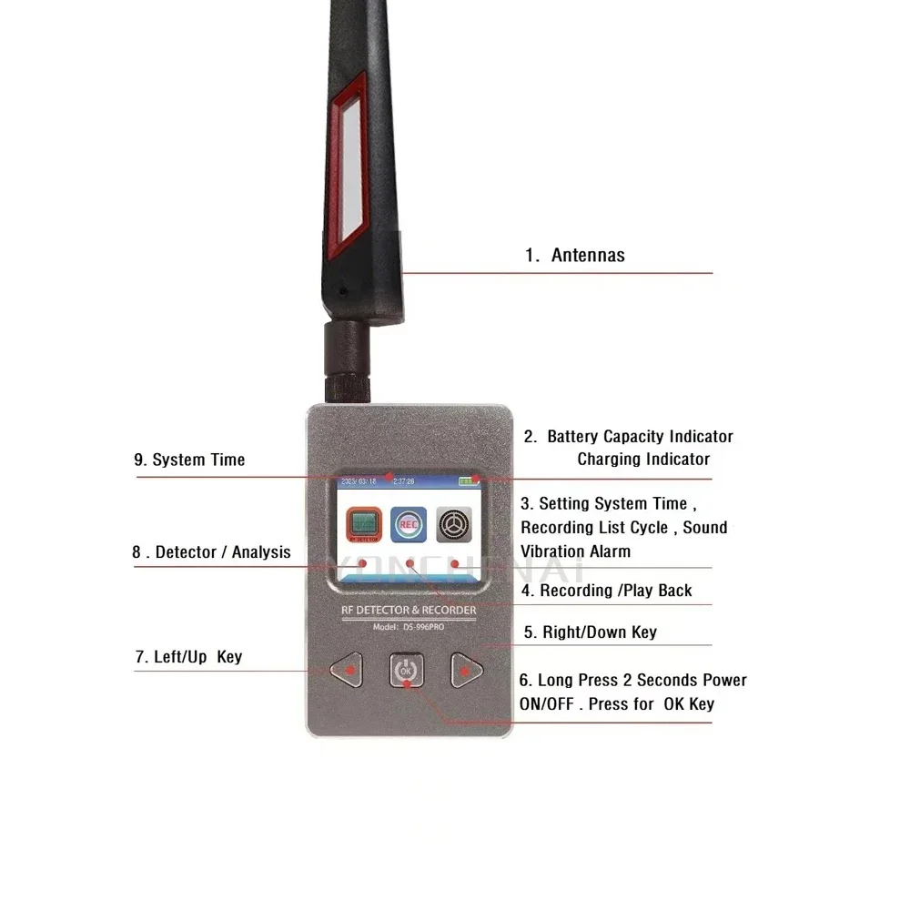 المهنية لتحديد المواقع المقتفي كاشف مكافحة التجسس كاميرا خفية كاميرا صغيرة أدوات التجسس GSM التنصت على المكالمات الصوت إشارة تجسس الأشياء الكاشف #2