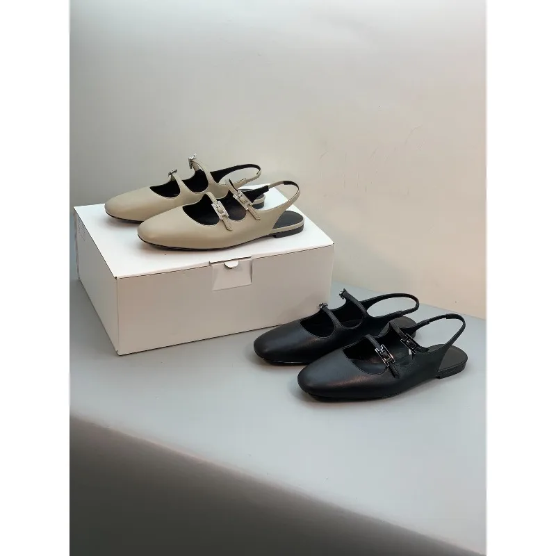 

Новые женские туфли Мэри Джейн 2026 года: ретро-модель с квадратным носком из импортной овечьей кожи, на плоском каблуке, удобные повседневные туфли