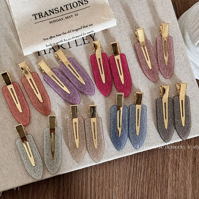 

New Hair Clip Glitter Seamless Hairpin Geometric Barrettes Sweet Side Pin Korean Hair Accessories for Women