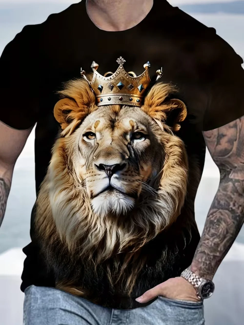 

Men's T-Shirts 3D Lion Print Sports Fashion T-Shirt New Summer Daily Stree Twear Harajuku Casual Outdoor Sports Men‘s Clothing