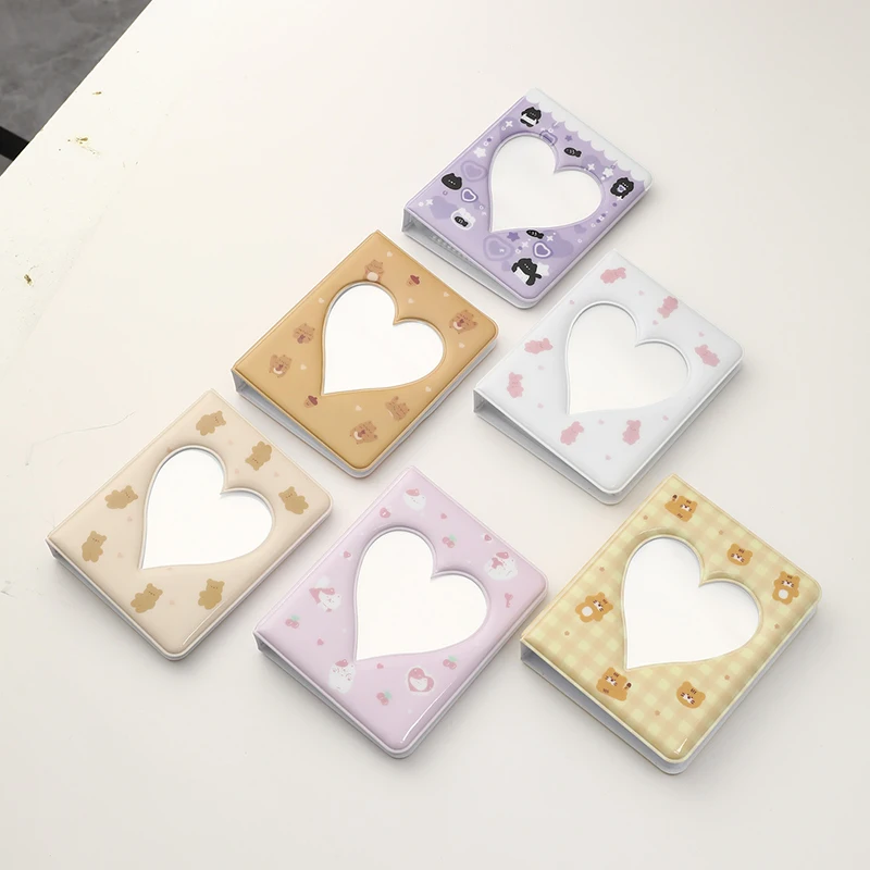 Ins Kawaii 3-inch Love Photo Storage Card Holder Transparent Inner Page Collection Album Student Idol Cards Booklet