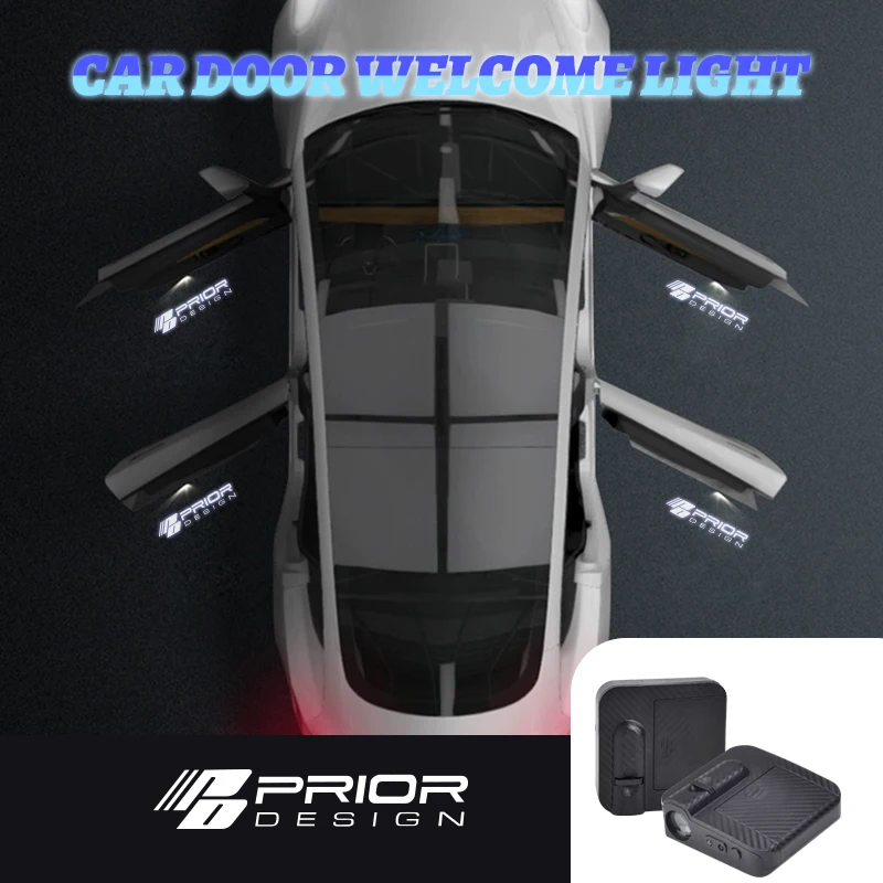 1/2PCS PD PRIOR DESIGN Car Logo Wireless Courtesy Car Door Projector LED Courtesy Lamp For Skoda Volvo Subaru Ford Opel Mini