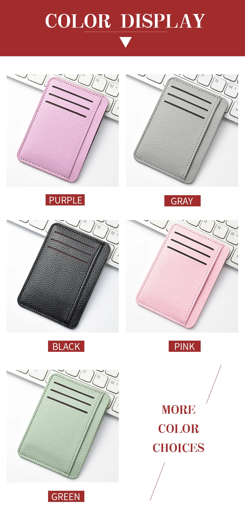 1 stücke frauen Kurze Ultra Dünne Mini Mode Bank Karte Kreditkarte Halter Brieftasche Einfache PU Leder Karte Halter – Detail 7