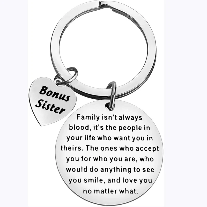 Sister in Law Keychain Unbiological Sister Gift Family isn't always blood Keyring Bridal Party Wedding Gift Sister in Law Gift