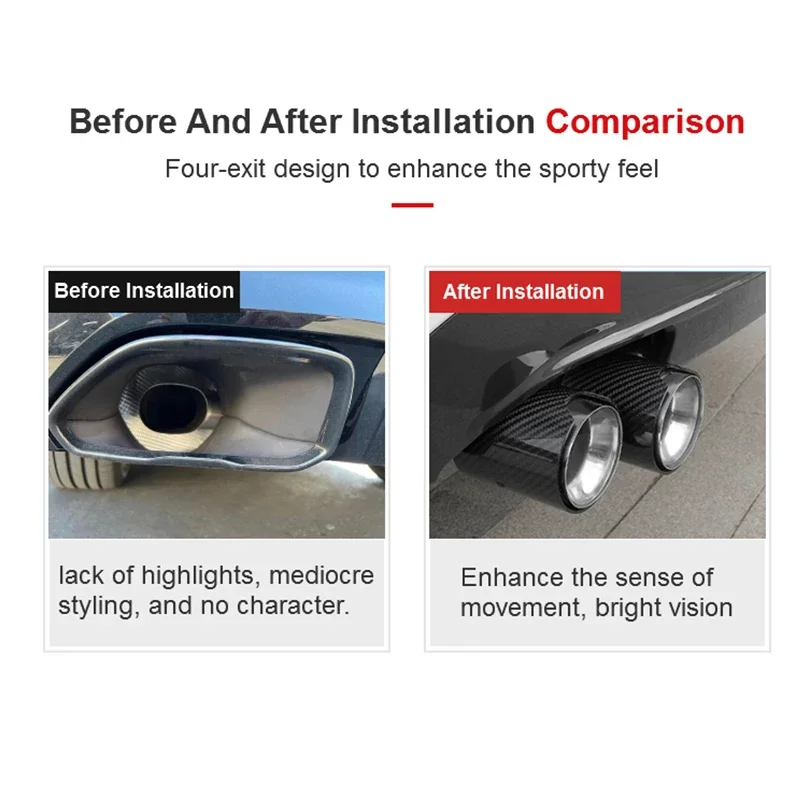DEX Exhaust Tip for M240i M340i M440i G20 G21 G23 G42 Performance Styles Carbon Fiber Quad Exhaust Muffler Tips Nozzle Tail Pipe