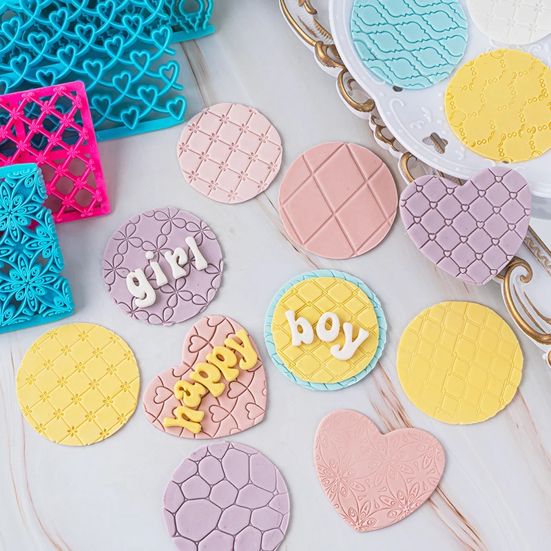Pottery Embossing Plastic Mold Polymer Clay Stamp Tools Flowers Diamond Printing Mould, DIY Pottery Texture Sculpture Model 1PCS