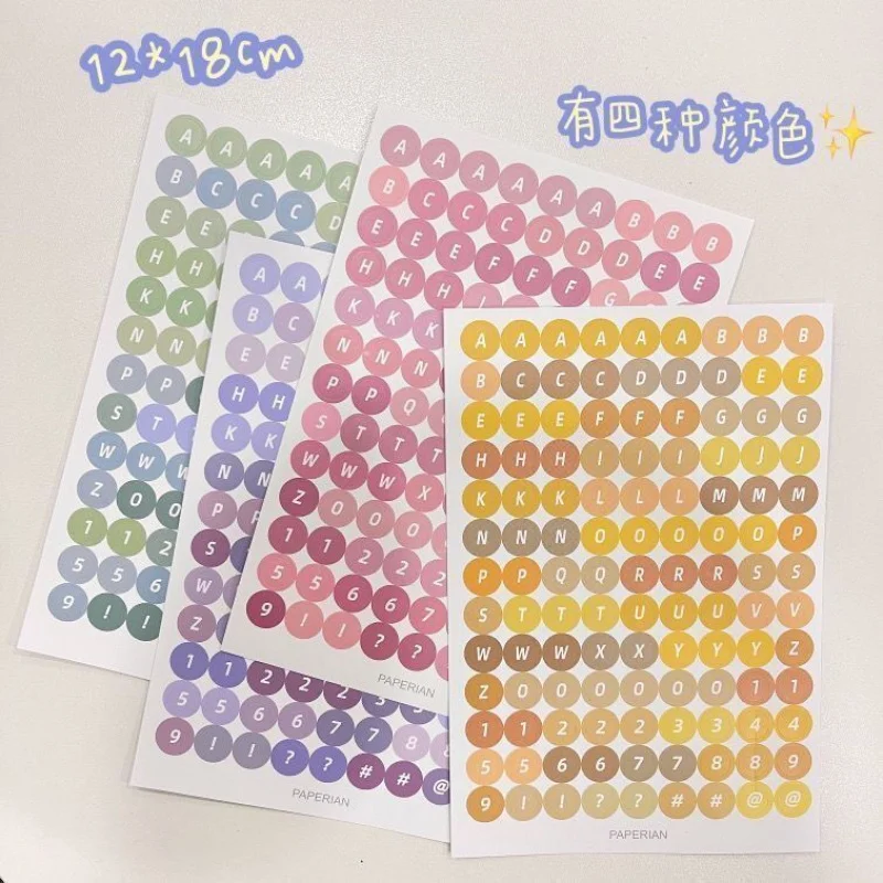 1/4PCS Korean Color English Alphanumeric Stickers DIY Diary Handbook Planner Scrapbook Kids Stationery Stickers