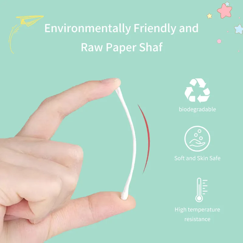 200Pcs/Box Baby Double-headed Cotton Swab Children Cotton Clean Ear Digging Newborn Spiral Head And Ear Spoon Head Swabs