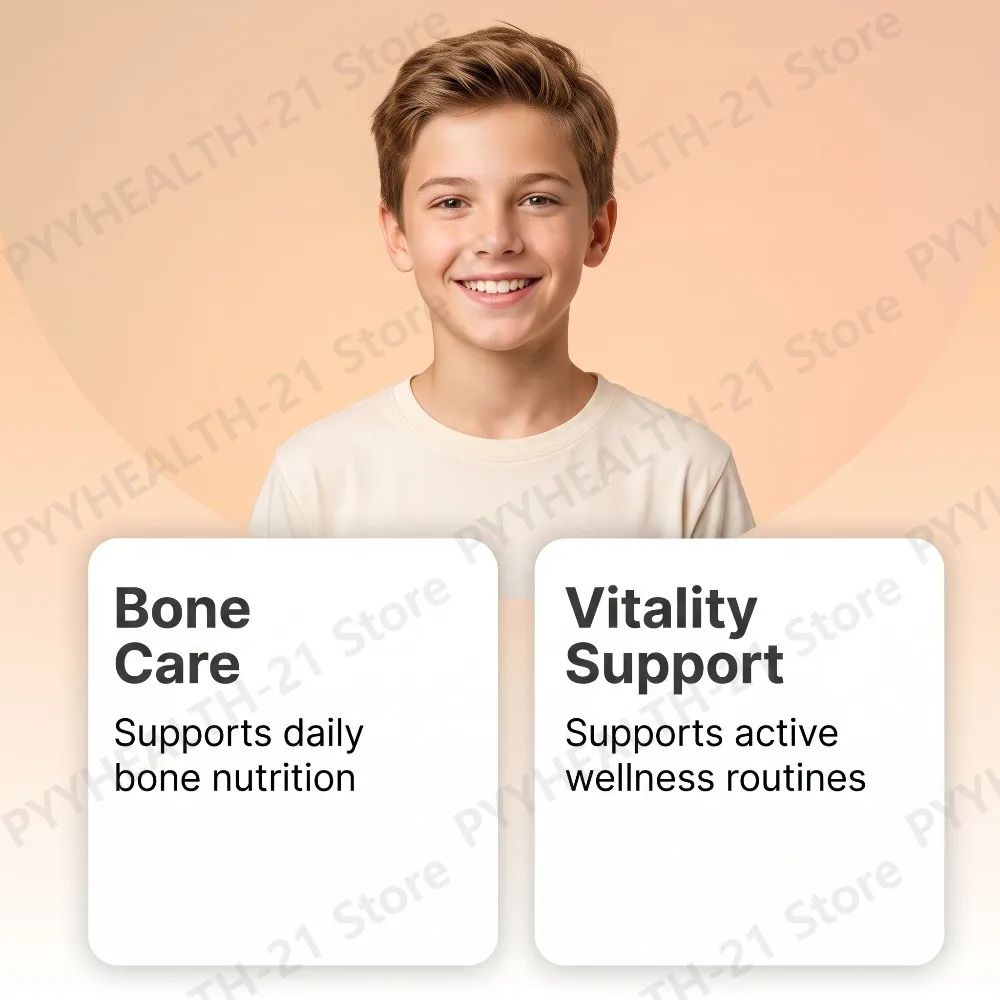 Docteat Teen Bone Growth Capsules with Vitamin D3 K2 Supports Bone Wellness Mineral Balance Daily Vitality 60 Capsules Ages 8+