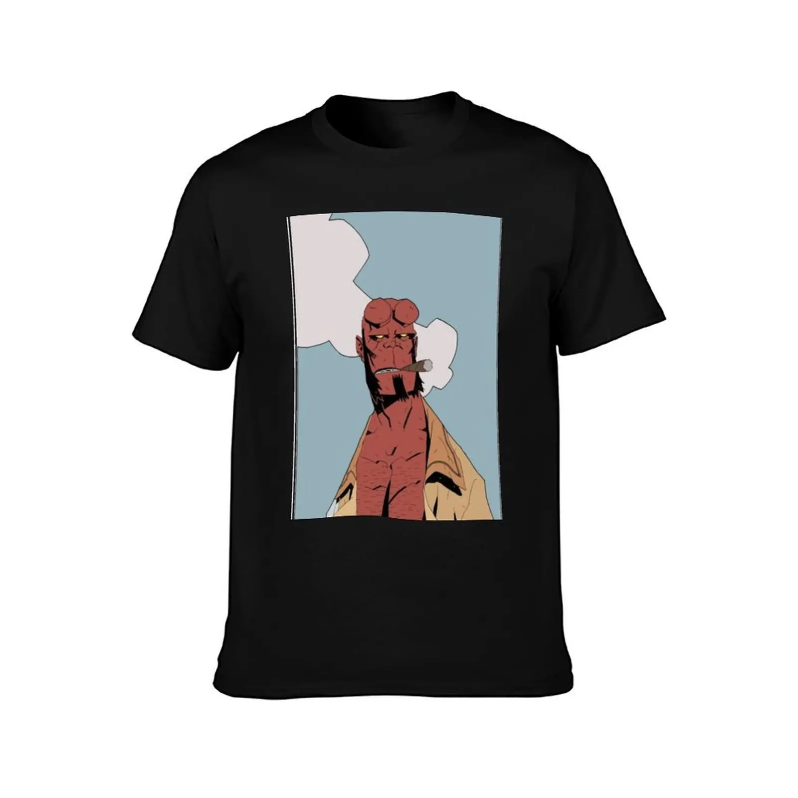 portrait of hellboy T-Shirt Work Basic Short Sleeve Top T-Shirt