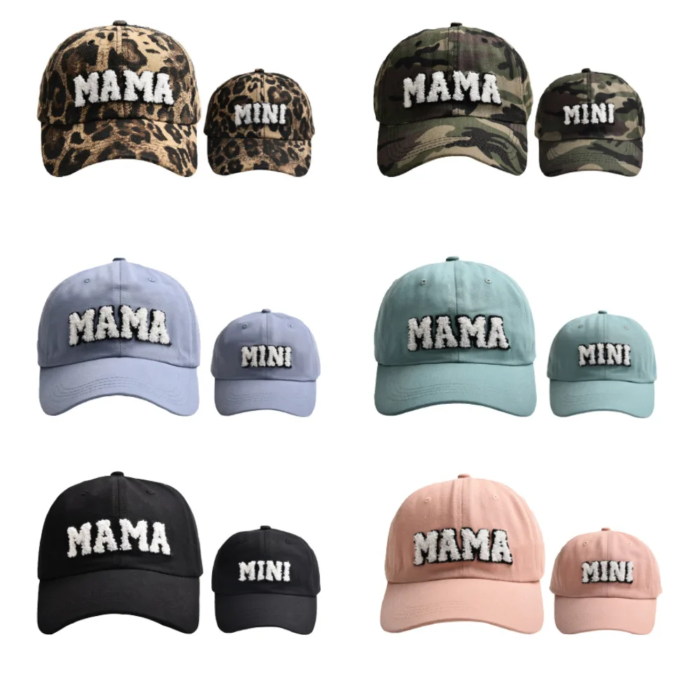 Camouflage Mama Baseball Caps For Women Adjustable Mama Mini Letter Snapback Dad Hat Cute Parent-Child Hats Boy Girl Summer Bone