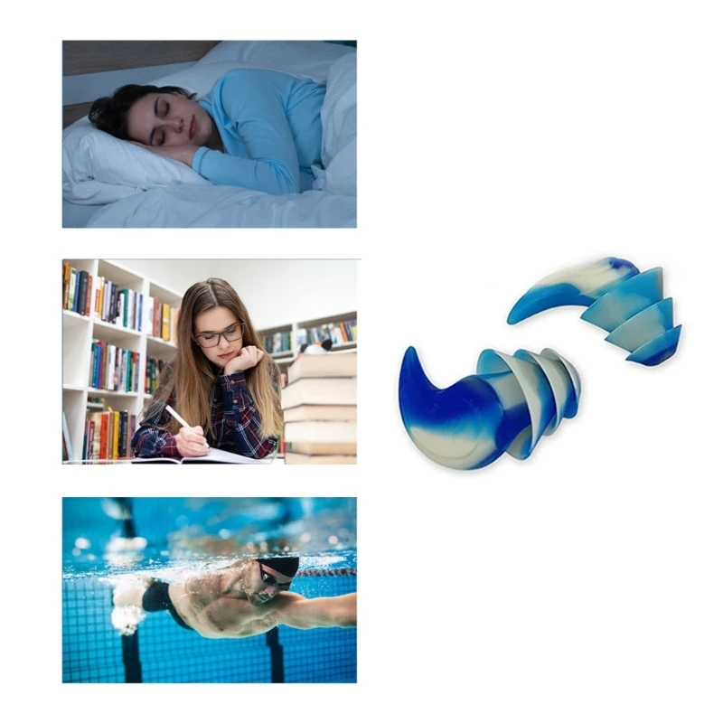 2024 New Office Lunch-Break Sleep Noise Reduction Soundproof Earplugs Three-Layer Silicone Earplugs Waterproof Swimming Earplugs