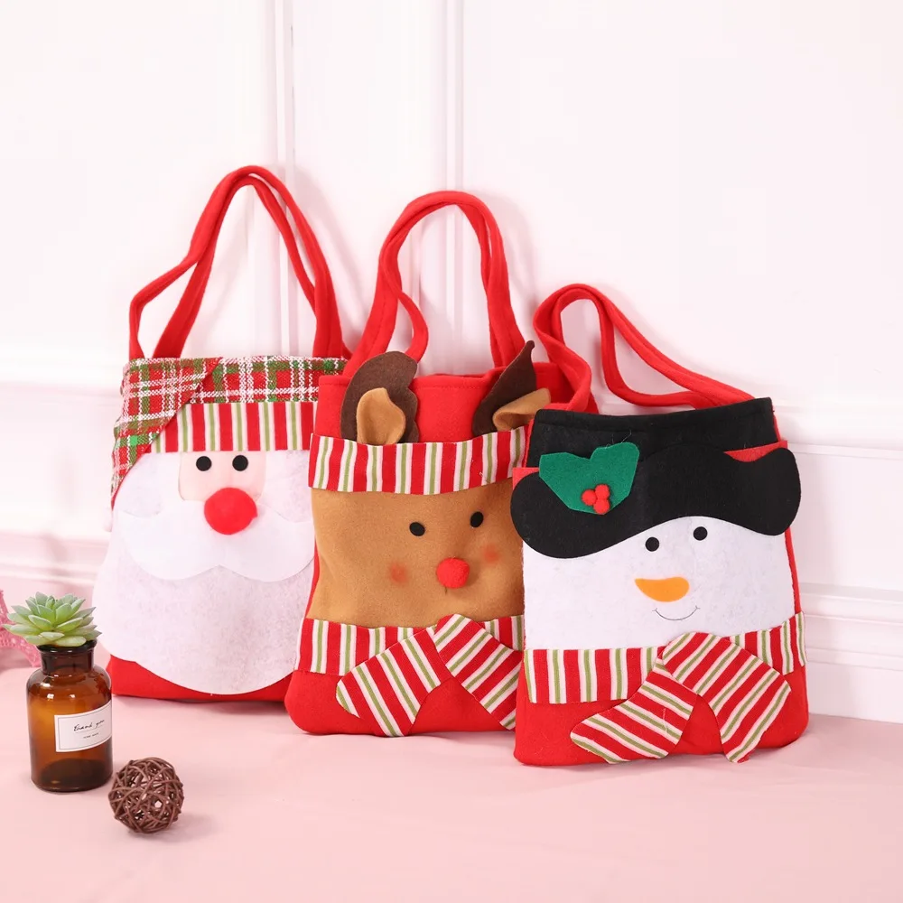 Borsa regalo pupazzo di neve di babbo natale decorazione di caramelle borsa Non tessuta