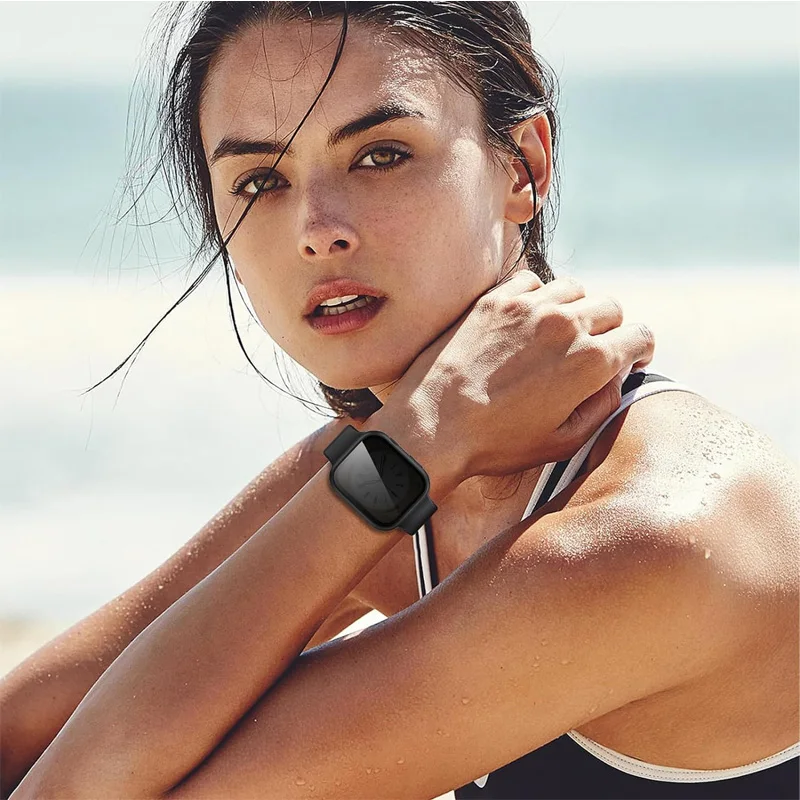 Wasserdichte Abdeckung für Apple Watch Serie 6//se 44mm 45mm Sichtschutz Displays chutz folie harte Stoßstange für iwatch Gehäuse 9/40mm 41mm