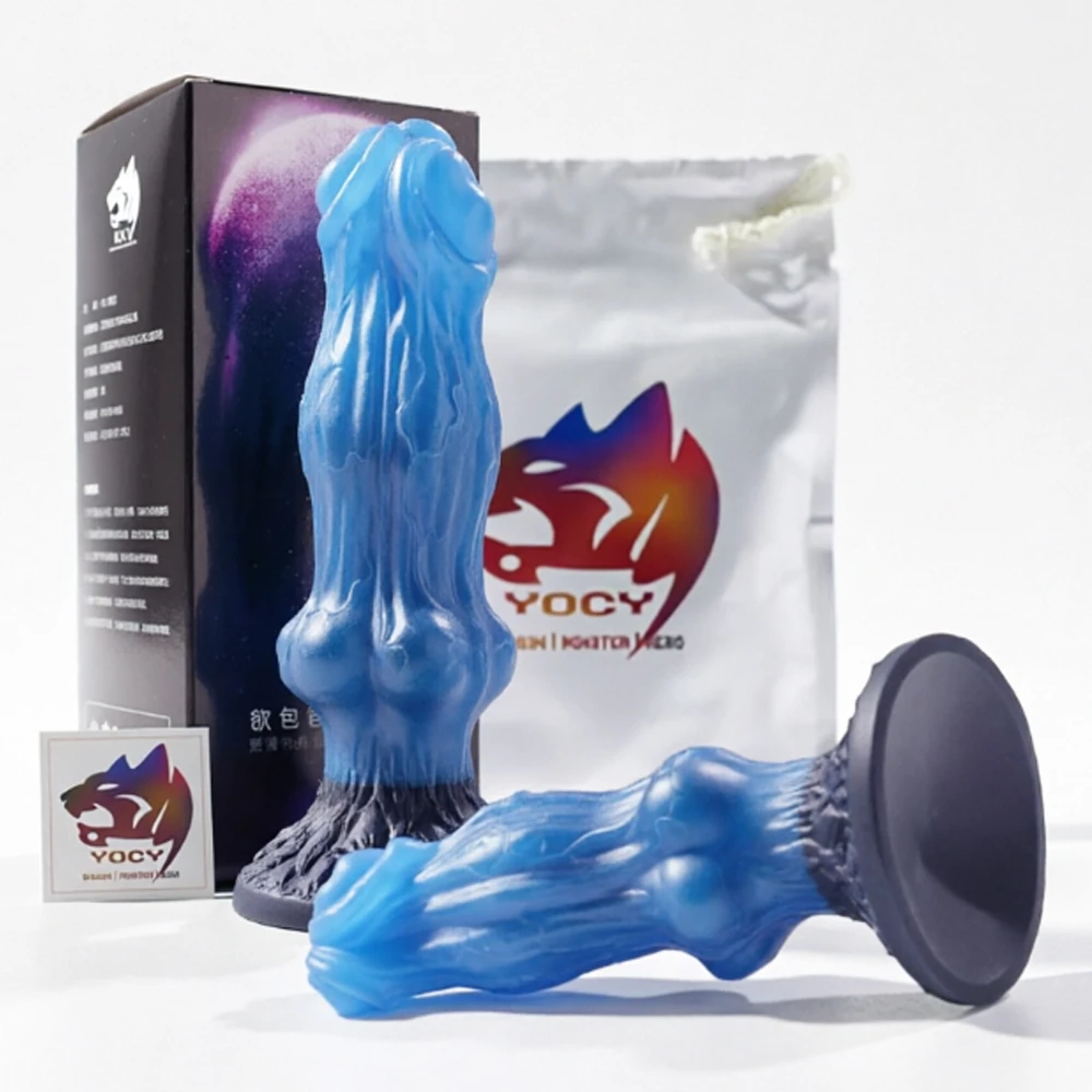 YOCY 10.15in Anal Plug Alien Dildo G-Spot Stimulate Sex Toys for Woman Platinum Silicone Butt Plug for Adult