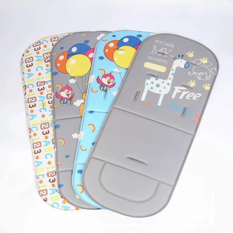 Stroller Cushion Summer Cartoon Seat Pad All-Season Universal Thin Pushchair Pad High Chair Seat Cushion With Back Support