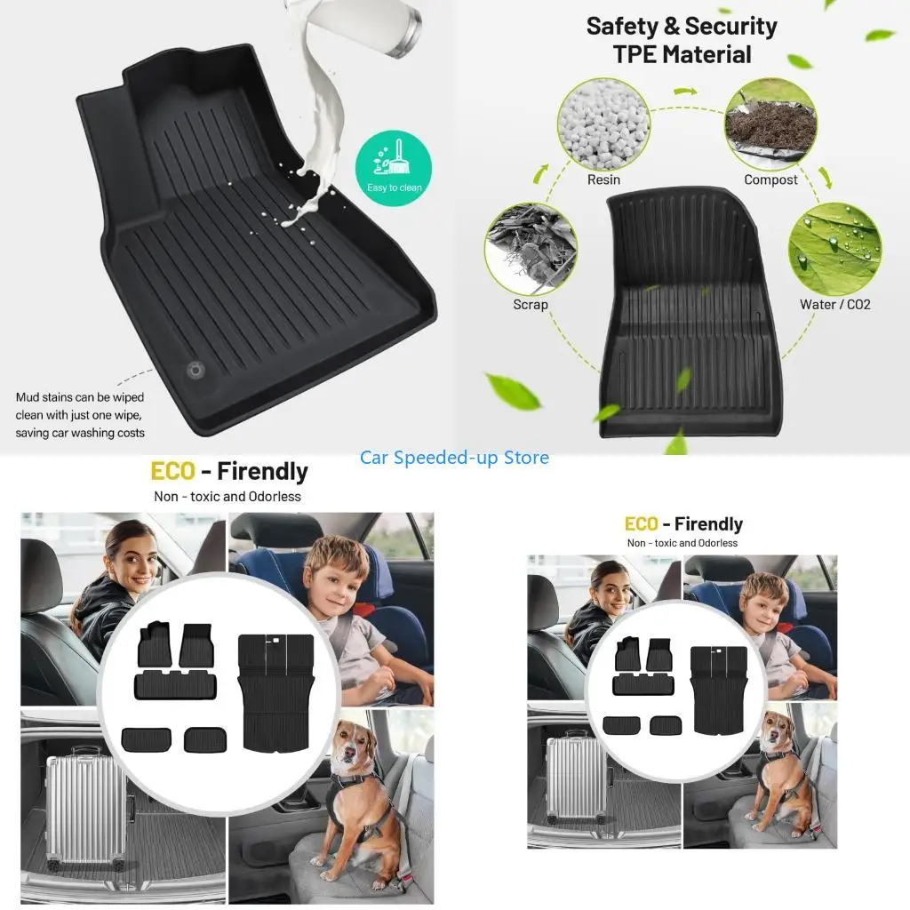 

X5XF Floor Mats for Y 2022-2024 TPE Anti-Slip Front and Rear Trunk Mats