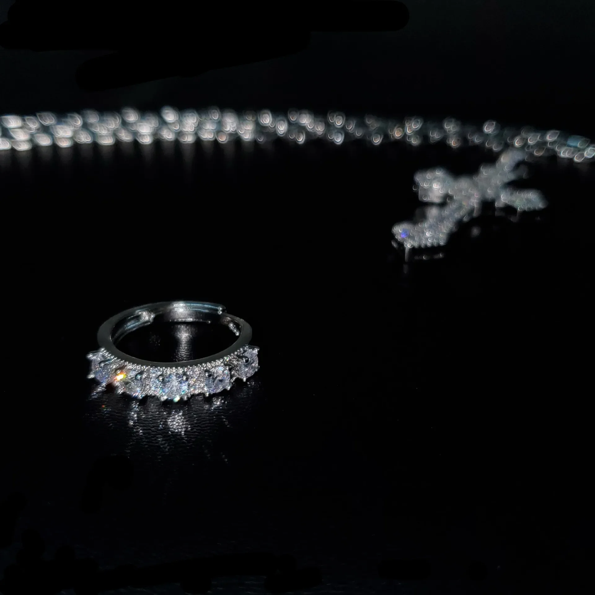 MDL مويسانيتي نمط 18K مطلية بالذهب الحلوى الاصطناعية شعرية التورمالين صف الدائري المرأة شخصية تألق الملونة خواتم #4