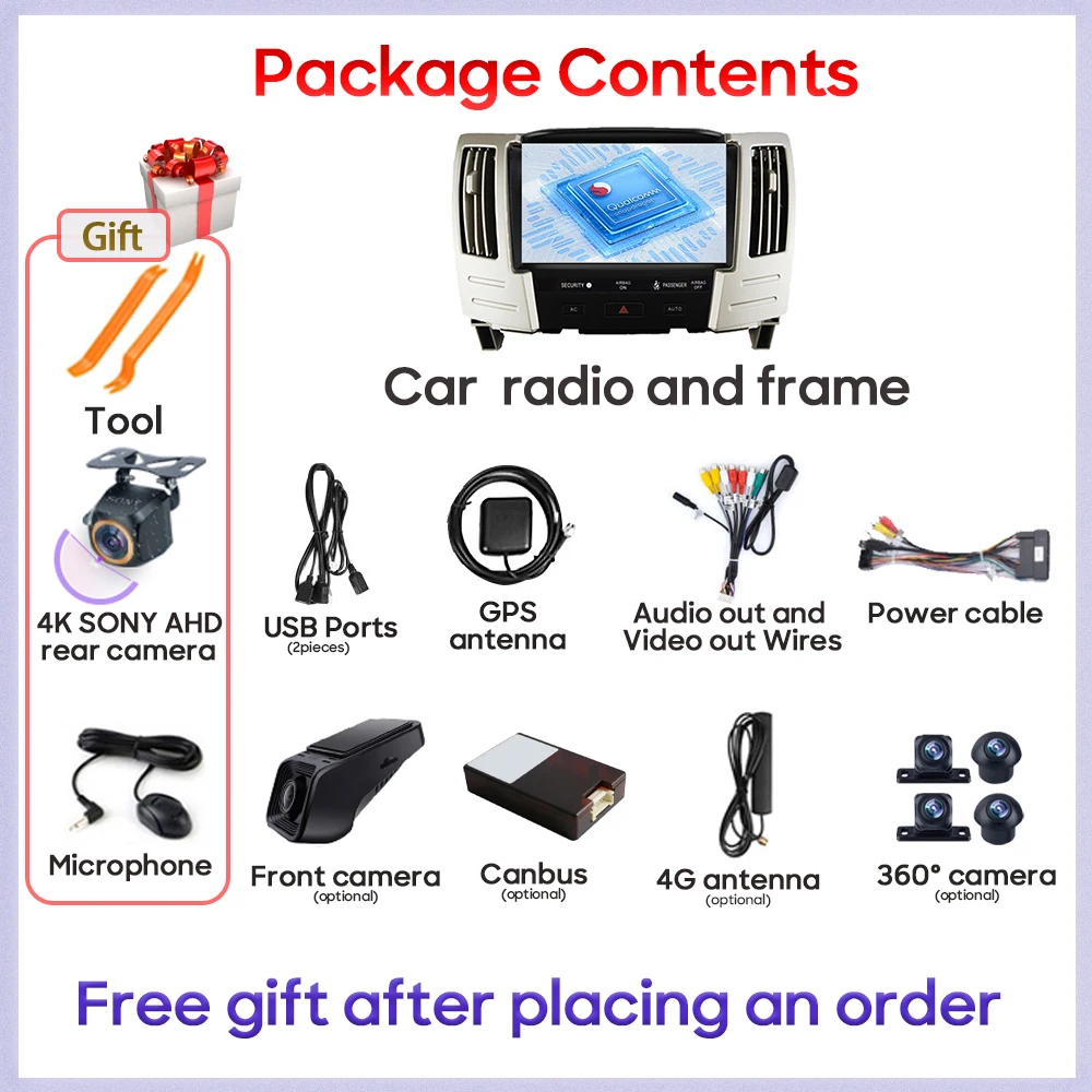 Car Radio Android 13 For Lexus RX RX300 RX330 RX350 RX400 RX450 GPS Navigation Auto 5G Multimedia Player Stereo Wifi No 2din DVD