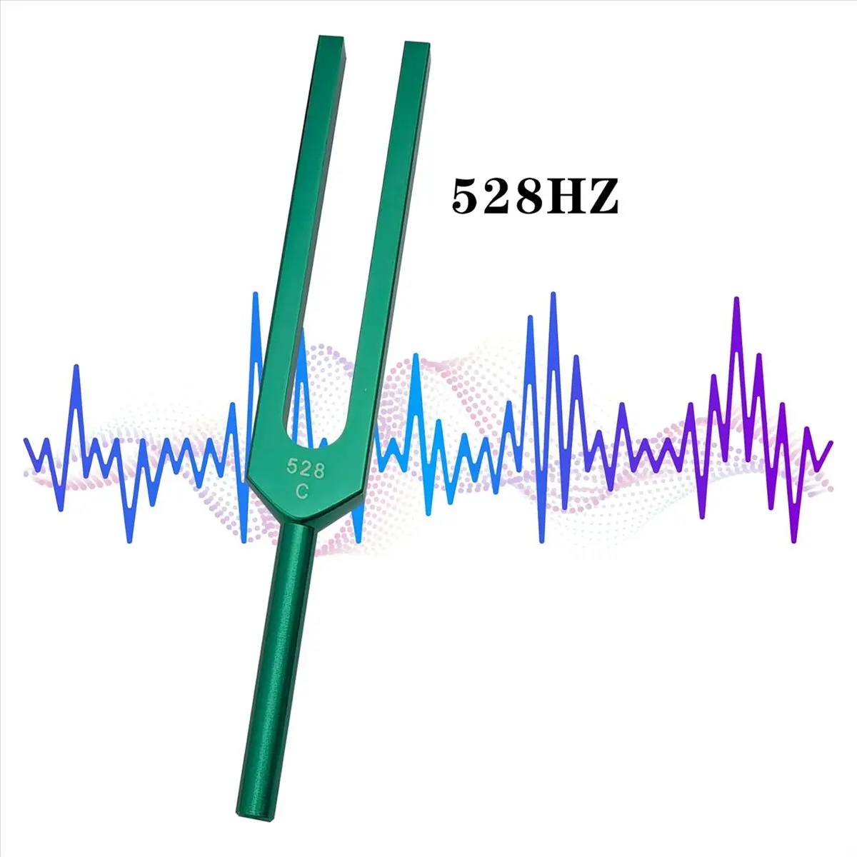【Measuring】 Tuning Fork, 528 Hz Tuning Forks for Healing Chakra,Sound Therapy,Keep Body,Mind and Spirit in Perfect Harmony,Green
