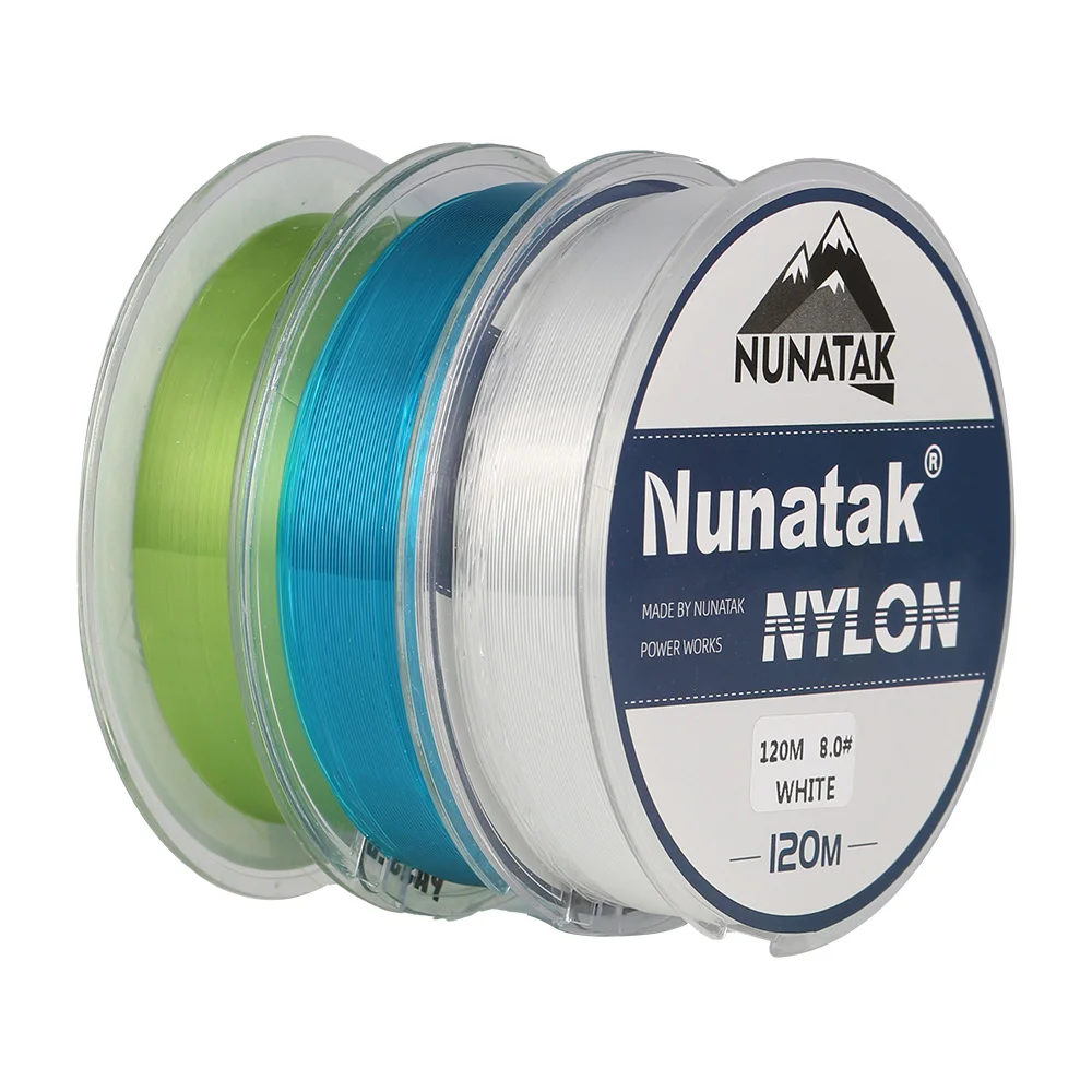 2024 NUNATAK New Nylon Fishing Line Full 120M Japan High Quality Monofilament Carp Line White Blue Green Nylon Sea Fishing Line