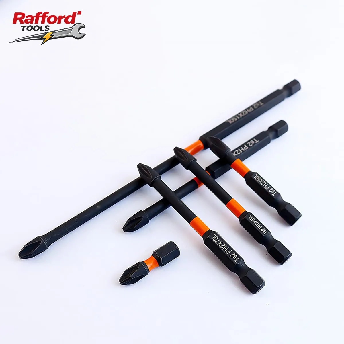 Rafford 6PCS PH2 Magnetic Impact Screwdriver Bit Set, S2 Steel Anti-Slip Phillips Bits for Electric Drill, 1/4