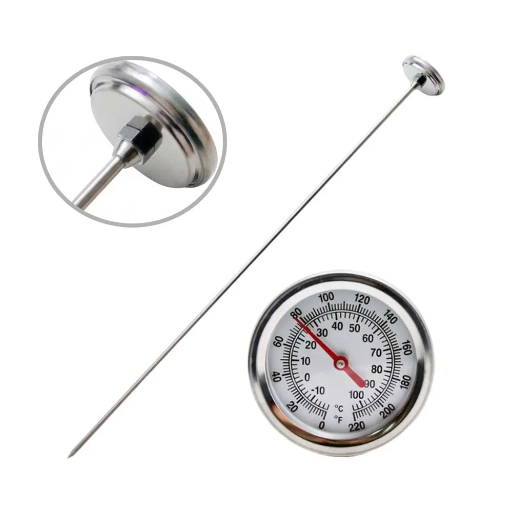 Stainless Steel Compost Thermometer for Soil Temperature Evaluation in Organic Waste Decomposition and Plant Growth Stages